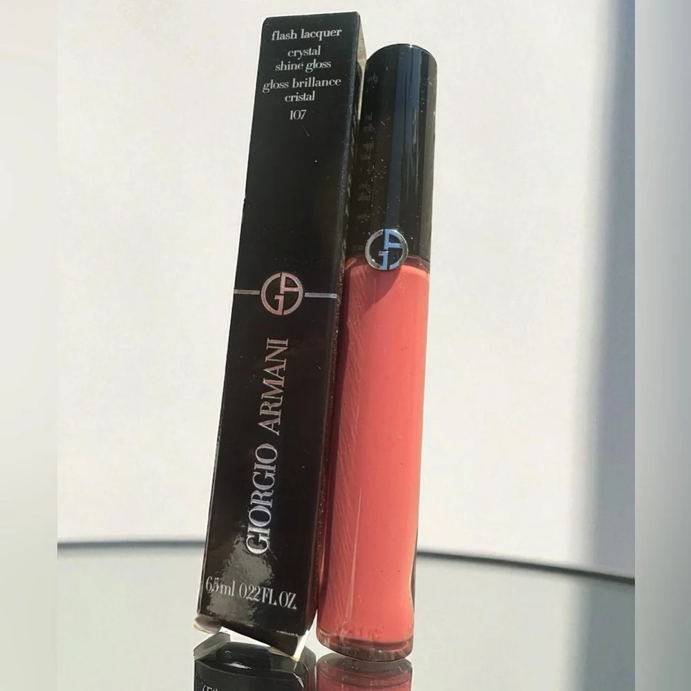 GIORGIO ARMANI (107) BIEGE FLASH LACQUER CRYSTAL SHINE GLOSS. NEW IN BOX.